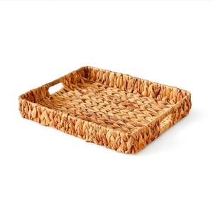 Water hyacinth <b>serving</b> tray <b>set</b> eco-friendly weave fiber container trays bedroom kitchen organizers - Product Image 5
