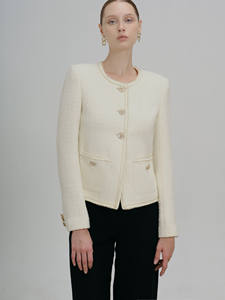 Women's Elegant Minimalist Style Tweed <b>Jacket</b> High Fashion New Trending Autumn Suit Best Seller for Winter Breathable Button - Product Image 5