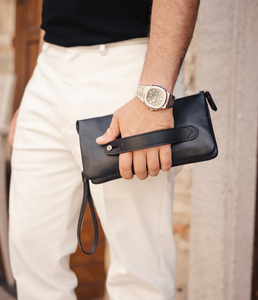 Pochette de créateur légère et de haute qualité pour hommes en cuir véritable avec logo personnalisé Premium Luxury Factory Direct - Product Image 2