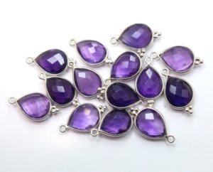 925 Sterling Silver Natural Purple Amethyst Faceted Pear Shape <b>Pendant</b> 10X12MM for Weddings & Parties for Silver Jewelry Making - Product Image 3