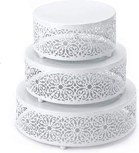 Soporte de Metal para servir pasteles, Juego de 3 soportes de Metal para servir tartas chapados en oro de alta calidad - Product Image 5