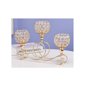 Ensemble de 3 bougeoirs décoratifs de Noël en cristal de conception antique, impression personnalisée, cadeau parfait pour la décoration de la maison - Product Image 1