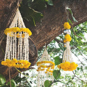 Guirnalda de flores de caléndula de 8x20 pulgadas, guirnalda colgante en forma de anillo de estilo indio para decoración de Diwali, telón de fondo de flores de caléndula - Product Image 1