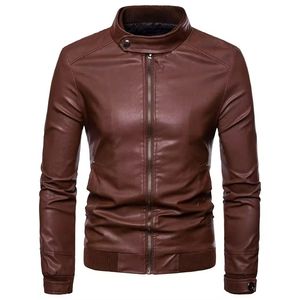 Plain Dyed Canvas Men's <b>Winter</b> <b>Leather</b> <b>Jackets</b> Breathable Windproof Hooded Stand Collar Front Logo Low MOQ Customized Sizes - Product Image 2