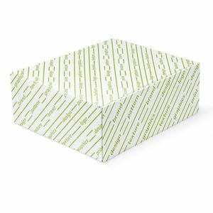 Boîte en carton ondulé recyclé E-Flute Mod FRANK 31x33x12cm avec couvercle et base personnalisés - Product Image 1