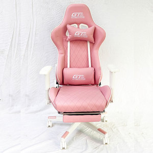 เก้าอี้เล่นเกม GT1368 หนัง PU พรีเมียม ที่วางแขน 4D สีขาวและชมพู รุ่น SFGC001 - Product Image 5