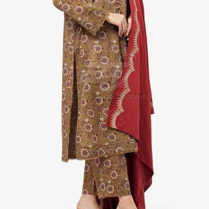 Traje Casual Pakistaní de 3 Piezas de Primera Calidad Personalizado con Dupatta Estampada para Mujer - Product Image 6