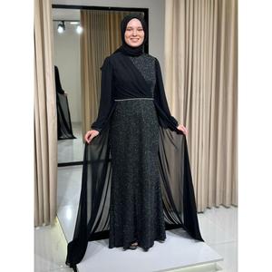 Yıldızlar da donna in Chiffon con cintura frontale fantasia nuova stagione elegante abito da sera 2428 - Product Image 2