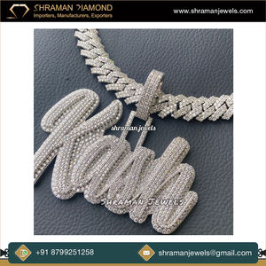 Gama exclusiva de Plata de Ley 925 de alta calidad 14,11 TCW 2 capas Iced KASH Letter Custom Moissanite Diamond Pendant 2nd Tier - Product Image 5