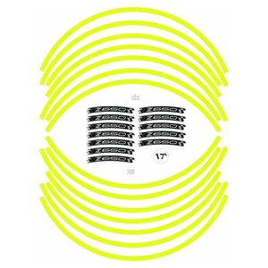 Kit di Strisce Fluorescenti Gialle da 17 Pollici Compatibili con Accessori per Ruote di Moto Kawasaki Z650 e ATV - Product Image 2