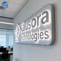 Enseigne lumineuse personnalisée pour entreprise, directement de l'usine, avec logo rétroéclairé, lettres LED, enseigne murale pour le nom de la marque de l'entreprise