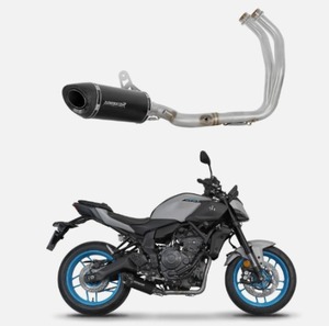 Système d'échappement complet BLACK DOMINATOR MT 07 2025 avec collecteur et silencieux HP8 - Product Image 1