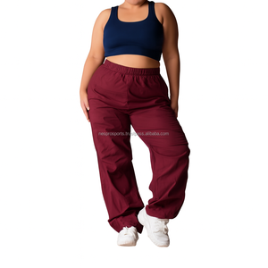 Proveedor OEM, Pantalones Cargo Casuales de Verano para Mujer, Color Caqui, de Algodón, con Tela Satinada, Diseño de Múltiples Bolsillos, Patrón Liso, en Paquete al por Mayor - Product Image 2