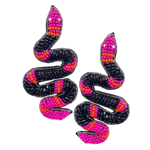 Boucles d'oreilles pendantes fantaisie tendance Merry & Bright avec broderie de perles de luxe, design multicolore fait main, mode unisexe - Product Image 1