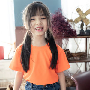 T-shirt à manches courtes unisexe pour enfants Ultifresh, col rond, motif uni décontracté d'été, 100% polyester, séchage rapide, respirant - Product Image 6