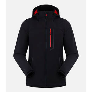 Veste Softshell pour hommes en polyester uni personnalisé vierge/Veste Softshell pour hommes à fermeture éclair avec poches sur manches personnalisées - Product Image 4
