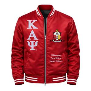 Chaqueta Bomber Kappa Alpha Psi, Talla Real, Prenda Exterior Premium, Insignia Bordada con Letras Griegas, Estilo Clásico de Fraternidad - Product Image 4