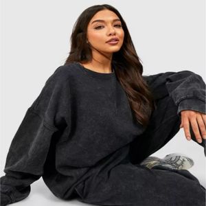 Venta al por mayor personalizado francés Terry ácido 2 piezas conjunto Vintage algodón sudor traje unisex ácido lavado chándal con su diseño gráfico - Product Image 6