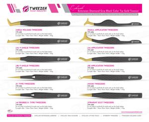 Pince à épiler d'extension de cils en or à pointe blanche en acier inoxydable pointes ultra fines pour une isolation précise des cils graver le logo - Product Image 6