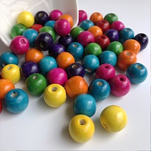 25 perles en bois forme personnalisée et perles en bois colorées en forme et taille produit indien fabriqué à la main - Product Image 6