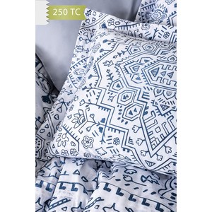 Ensemble de housse de couette en satin JESOLO, taille familiale, 250 TC, mélange de bambou et de coton Varol avec motif géométrique pour un usage domestique - Product Image 3