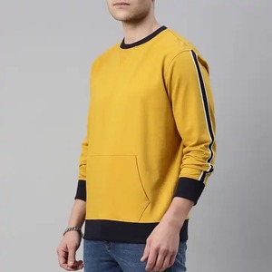 Round Neck Men's Unisex Winter Thermal Jet <b>Black</b> Soft Cotton <b>Fleece</b> Breathable Pullover Crewneck Sweatshirt - Product Image 2