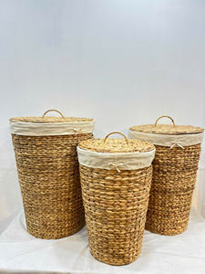 Bac de rangement en jacinthe d'eau naturelle fabriqué à la main polyvalent chaud décoration intérieure et panier de rangement domestique - Product Image 4