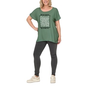 T-shirt d'été pour femme en coton 100% de qualité supérieure, confortable, à manches courtes, décontracté, imprimé, respirant, brodé - Product Image 5