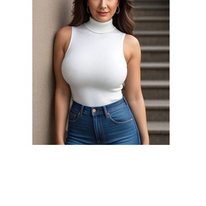 Recién llegado, chaleco de punto transpirable para mujer con cuello en V, suéter de punto personalizado, Chaleco de punto sin mangas de BD - Product Image 2