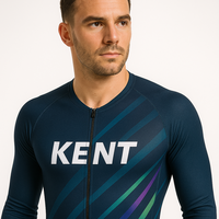Traje de triatlón sublimado de manga larga para hombre y mujer, traje de carrera ligero de una pieza con cremallera, tela que absorbe la humedad
