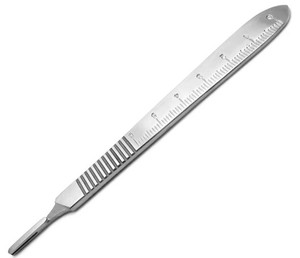 Mango de Bisturí de Doble Extremo de 16 cm (6 Pulgadas), Mango de Bisturí de 3 Pulgadas de Largo, Tamaño de Hoja de 21 cm, Mango de Bisturí Redondo con Moleteado - Product Image 1