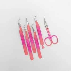 Pinzas para Pestañas de Acero Inoxidable con Punta de Fibra Antiestática, Logotipo Privado al por Mayor, Colores Personalizados, Fácil de Usar, Pinzas para Pestañas de 90 Grados - Product Image 6