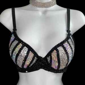 Custom Design Fancy Designer <b>Bra</b> With Artistic Beads Trend Stage Performance With Export Quality - Product Image 5