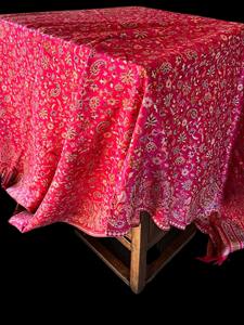 Elegant Women's Soft Pink Hand Embroidered Solid Pattern Winter <b>Shawl</b> Cozy Polyester <b>Wrap</b> Accessory Stylish Kashmiri Wool - Product Image 5