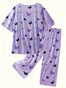 Cómodos pijamas transpirables de invierno para mujer, manga larga de plumas, ropa de dormir suave con botones, conjunto de ropa de dormir - Product Image 3