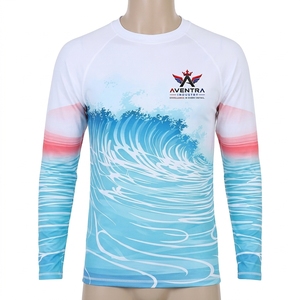 Quick Dry Long Sleeve Athletic Wear Breathable Men Rash Guard Performance Sports <b>Shirt</b> for Surfing <b>Swimming</b> Fitness Training - Product Image 1