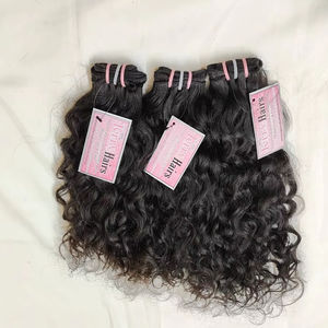 Extensiones de cabello humano indio virgen Remy recto alineado con cutícula al por mayor, máquina de doble trama, cabello natural sin procesar - Product Image 1