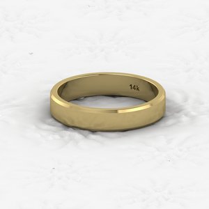 Bague de fiançailles simple en or véritable 14 carats de haute qualité, minimaliste, empilable, bague de mariage statement, bijoux pour femmes, Noël, finition raffinée - Product Image 2