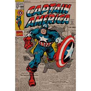 โปสเตอร์กัปตันอเมริกา มาร์เวลคอมิกส์ เทคนิคการพิมพ์ออฟเซ็ตและดิจิทัลสำหรับการตกแต่ง - Product Image 2