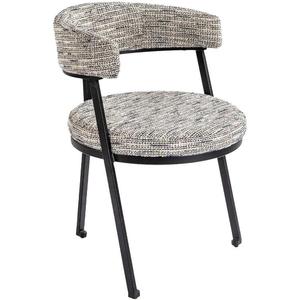 Chaise de salle à manger moderne de luxe en microfibre avec dossier incurvé et pieds en métal noir pour la salle à manger à domicile - Product Image 3