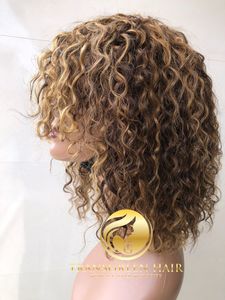 Perruque de Cheveux Naturels Indiens Vierges 100% Bouclés Bob de 12 Pouces pour Femme, Facile à Porter et à Coiffer, Vendeur, 4/27 - Product Image 2