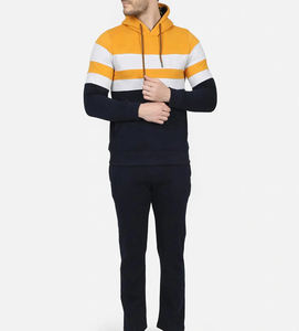 Survêtements personnalisés à faible MOQ, best-seller avec panneau frontal vierge, ensemble de survêtement de course à pied uni à capuche - Product Image 1