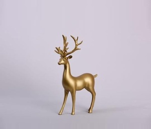 Top Quality Nordic Gold Aluminium Reindeer Sculpture Luxury Metal Craft Ornament <b>Standing</b> Reindeer Living Room & Christmas Decor - Product Image 1