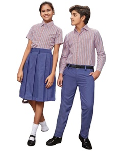 ชุดเครื่องแบบนักเรียนมัธยมปลายเสื้อแขนยาวและกางเกงสำหรับเด็กผู้ชายกับเสื้อเชิ้ตแขนสั้นและกระโปรง - Product Image 4