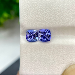 Paire de tanzanite naturelle 5MM taille coussin bleu pierre précieuse forme hexagonale Loupe pour la fabrication de bijoux en vrac en gros - Product Image 5