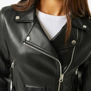 แจ็กเก็ตหนังแท้สำหรับผู้หญิงเสื้อครอปหนังแท้สำหรับฤดูหนาว - Product Image 4