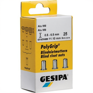 Rivet à percussion GESIPA PolyGrip avec 25 pièces en acier inoxydable A2 M6, tige de rivet D X L 9 X 18 mm - Product Image 3