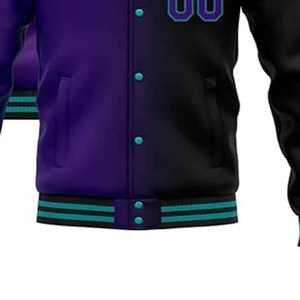 Veste universitaire brodée avec logo personnalisé pour hommes, veste en laine unisexe pour la rue, le printemps, l'automne, l'université, l'extérieur, manches en PU - Product Image 4