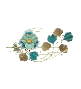 Suspension murale moderne de luxe en métal, décorations de bureau à domicile, pendentif en fer forgé, sculpture florale creuse en feuille d'or - Product Image 4