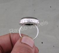 2025 qualité supérieure solide 925 bijoux en argent Sterling 925 bague en argent 15mm Madagascar Labradorite Cabochon femmes femme bijoux